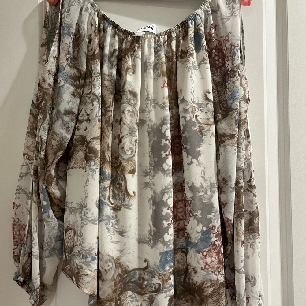 Joseph Ribkoff Off-Shoulder Multicolor Blouse - Picture 2 of 3